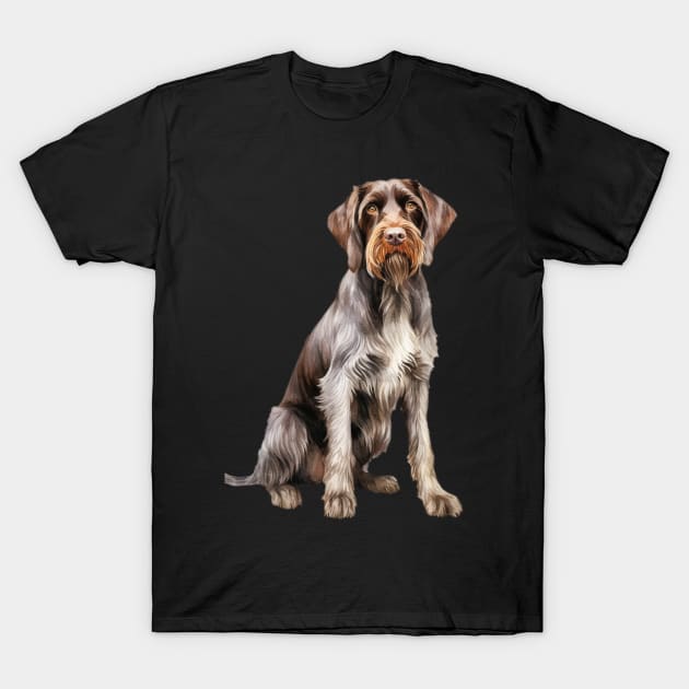 German Wirehaired Pointer T-Shirt by DavidBriotArt